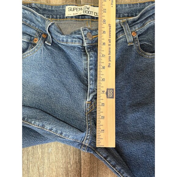 LEVI'S 518 SUPERLOW BOOT CUT DENIM JEANS SIZE 13M JR X29IN FLARE DISTRESSED WEST - Picture 4 of 9
